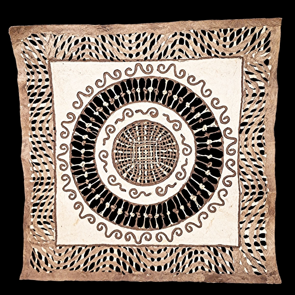 Handcrafted Brown and Cream Paper Machette Fiber Art Wall Hanging!